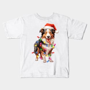 Christmas Collie Kids T-Shirt